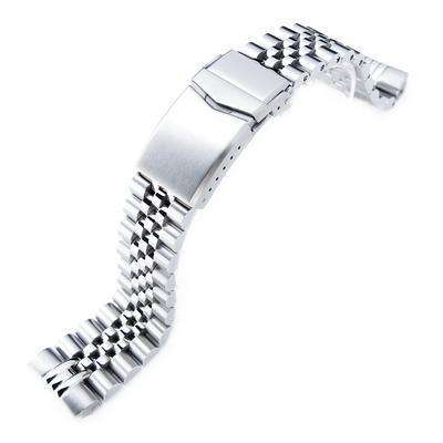 Strapcode Watch Bracelet 22mm Super 3D Jubilee 316L Stainless Steel Watch Bracelet for Seiko New Turtles SRP777 & PADI SRPA21, V-Clasp Brushed
