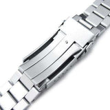 Strapcode Watch Bracelet 22mm Hexad Oyster 316L Stainless Steel Watch Band for Seiko New Turtles SRP777 & PADI SRPA21, V-Clasp Button Double Lock Brushed
