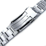 Strapcode Watch Bracelet 22mm Super Oyster 316L Stainless Steel Watch Band for Orient Mako II , Ray II, V-Clasp Button Double Lock