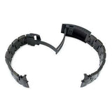 22mm Super Oyster watch band for SEIKO Diver SKX007/009/011, PVD Black V-Clasp Button Double Lock
