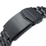 Strapcode Watch Bracelet 22mm Solid 316L Stainless Steel Endmill Metal Watch Bracelet, Straight End, V-Clasp PVD Black