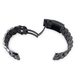 Strapcode Watch Bracelet 22mm Solid 316L Stainless Steel Endmill Metal Watch Bracelet, Straight End, V-Clasp PVD Black