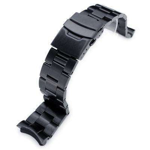 22mm Super Oyster watch band for SEIKO Diver SKX007/009/011, PVD Black Solid Stainless Steel