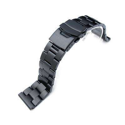 Strapcode Watch Bracelet 22mm PVD Black 316L Solid Stainless Steel Oyster Straight End Watch Band