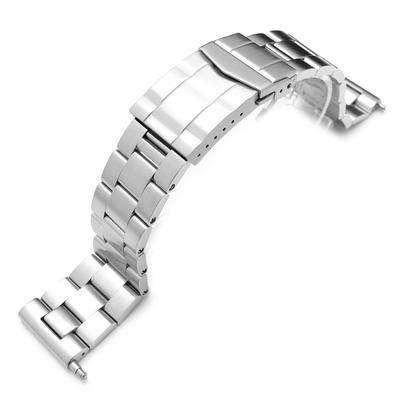 Strapcode Watch Bracelet 22mm Super Oyster Solid Link 316L Stainless Steel Bracelet Straight End, Solid Submariner Clasp