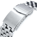 Strapcode Watch Bracelet 22mm Super Engineer II 316L Stainless Steel Straight End Watch Bracelet, Universal 1.8mm Spring Bar, V-Clasp Button Double Lock