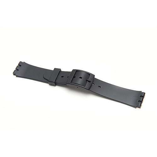 Swatch Style Resin Watch Strap Black with Plastic Buckle Size 17mm