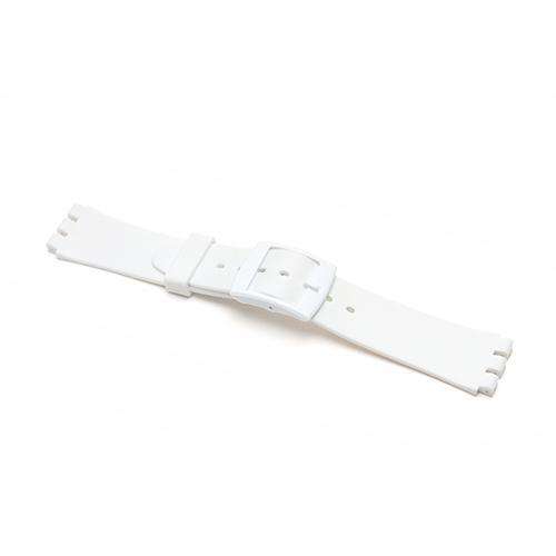 Swatch Style Resin Watch Strap White with Plastic Buckle Size 12mm