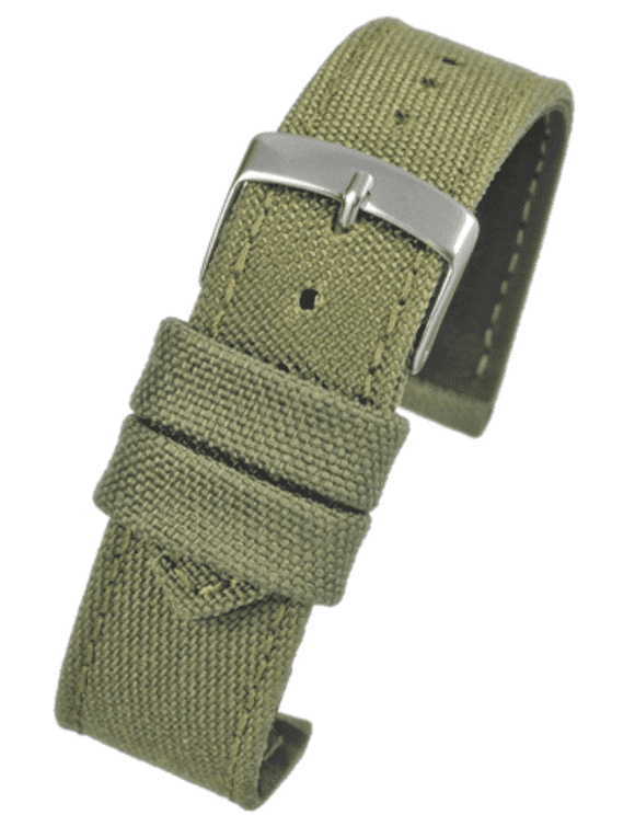 Green Fabric Watch Strap Size 18mm to 24mm