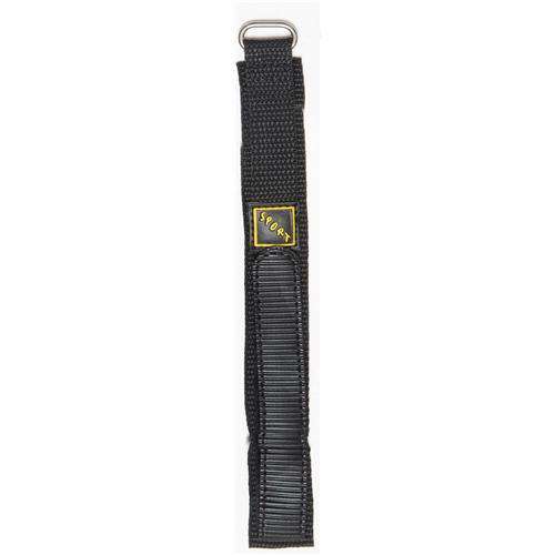 Hook and Loop Wraparound Watch Strap Black with Stainless Steel Ring 14mm, 18mm and 20mm