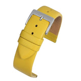 Calf Leather Watch Strap Yellow with Silver Chrome Plated Buckle  Size 12mm to 30mm