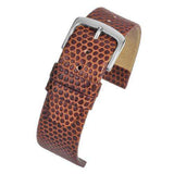 Lizard Grain Calf Leather Watch Strap Light Brown Chrome Buckle Size 12mm to 22mm