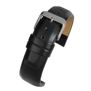 Calf Leather Watch Strap Black Square Padded