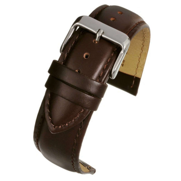 Calf Leather Watch Strap Brown Padded