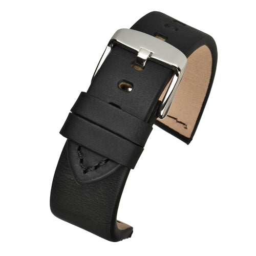 Calf Leather Watch Strap Luxury Range Black Smooth Handmade Size 20mm,22mm,24mm