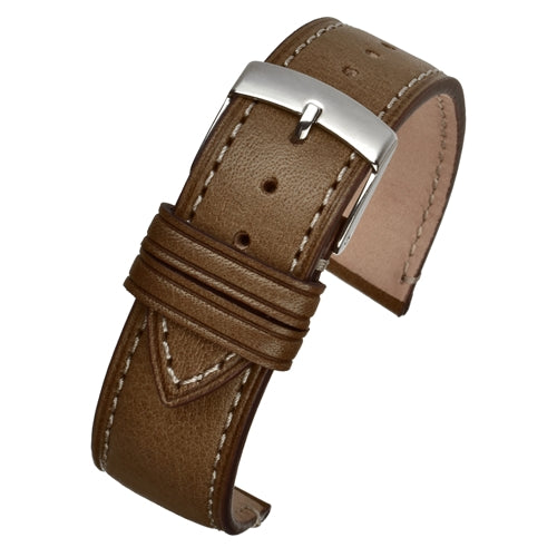 Calf Leather Watch Strap Luxury Range Green  Smooth Handmade Contrasting Stitching  Size 18mm,20mm,22mm