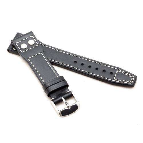 Calf Leather Watch Strap Black for IWC Marino 20mm and 22mm