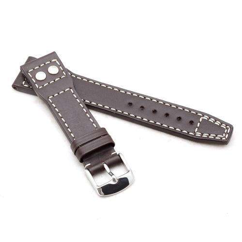 Calf Leather Watch Strap Dark Brown for IWC Marino 20mm and 22mm