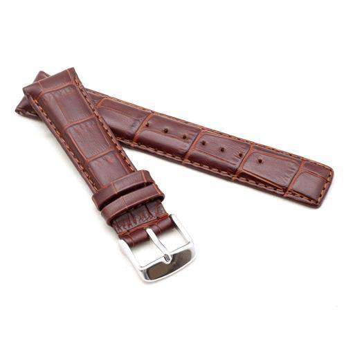 Crocodile Grain Calf Leather Watch Strap Dark Brown for IWC Classic 20mm, 21mm, 22mm