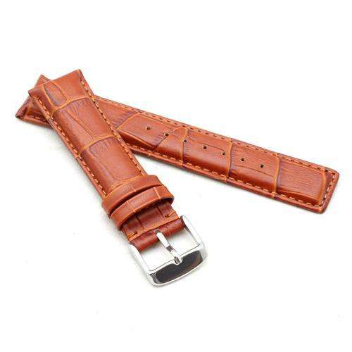 Crocodile Grain Calf Leather Watch Strap Tan for IWC Classic 20mm, 21mm, 22mm