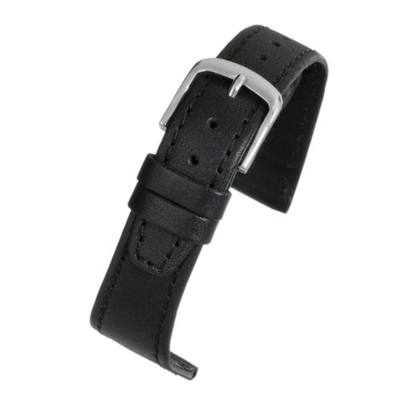 Calf Leather Watch Strap Black Water Resisitant