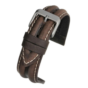 Calf Leather Watch Strap Brown Water Resistant