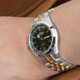 20mm ANGUS Jubilee 316L Stainless Steel Watch Bracelet for Seiko Alpinist SARB017, Two Tone IP Gold, Submariner Clasp