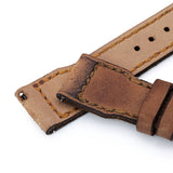 Strapcode Calf Leather Watch Strap 22mm Gunny X MT Light Brown Handmade for IWC Big Pilot Quick Release Leather Watch Strap - Minimalist Snoopy