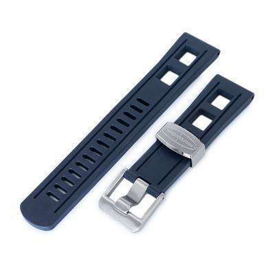 22mm Crafter Blue - Straight Lug Navy Blue Rubber Watch Band