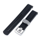 20mm Crafter Blue - Black Rubber Curved Lug Watch Band for Seiko Sumo SBDC001