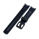 22mm Crafter Blue - Black Rubber Curved Lug Watch Strap for Seiko Samurai SRPB51, PVD Black Buckle