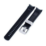 22mm Crafter Blue - Black Rubber Curved Lug Watch Strap for Seiko Samurai SRPB51