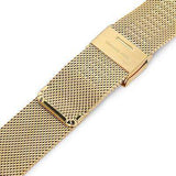 18mm, 20mm or 22mm Classic Vintage Knitted Superfine Wire Mesh Band, Polished IP Gold