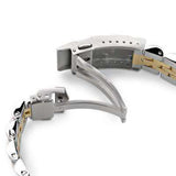 20mm ANGUS Jubilee 316L Stainless Steel Watch Bracelet 20mm Straight End, Two Tone IP Gold, Submariner Clasp