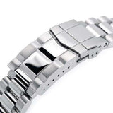 20mm Endmill Solid 316L Stainless Steel Watch Bracelet, Straight End, Brushed & Polished Submariner Clasp