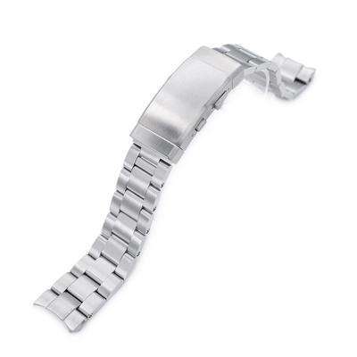 20mm Super 3D Oyster 316L Stainless Steel Watch Bracelet for Seiko Mechanical Automatic SARB033, Wetsuit Ratchet Buckle, Brushed