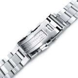 20mm Super 3D Oyster 316L Stainless Steel Watch Bracelet for Seiko Mechanical Automatic SARB033, Wetsuit Ratchet Buckle, Brushed