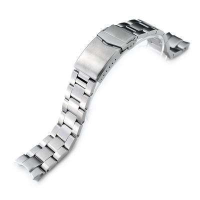 Strapcode Watch Bracelet 20mm Super 3D Oyster watch band for Seiko Alpinist SARB017, Brushed, V-Clasp Button Double Lock