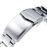 Strapcode Watch Bracelet 20mm Super 3D Oyster watch band for Seiko Alpinist SARB017, Brushed, V-Clasp Button Double Lock