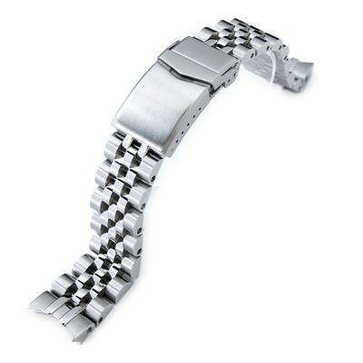 20mm ANGUS Jubilee 316L Stainless Steel Watch Bracelet for Seiko SARB033, Brushed, V-Clasp