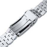 20mm ANGUS Jubilee 316L Stainless Steel Watch Bracelet for Seiko SARB033, Brushed, V-Clasp