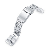 Strapcode Watch Bracelet 20mm Retro Razor 316L Stainless Steel Watch Bracelet for Seiko SBDC053 aka modern 62MAS, Brushed V-Clasp