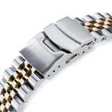 Strapcode Watch Bracelet 22mm Super 3D Jubilee 316L Stainless Steel Watch Bracelet for Seiko New Turtles SRP775 Diver Clasp Two Tone IP Gold