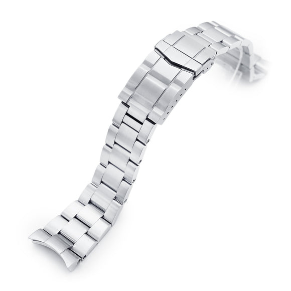 Strapcode Watch Bracelet 22mm Super-O Boyer 316L Stainless Steel Watch Bracelet for Orient Kamasu, Brushed SUB Clasp