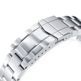 Strapcode Watch Bracelet 22mm Super-O Boyer 316L Stainless Steel Watch Band for Seiko 5, Brushed SUB Clasp