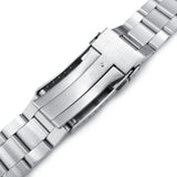 Strapcode Watch Bracelet 22mm Super-O Boyer 316L Stainless Steel Watch Band for Seiko 5, Brushed SUB Clasp