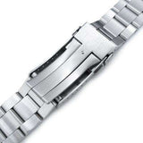 Strapcode Watch Bracelet 22mm Super Oyster watch band universal straight end version, Brushed & Polished Submariner Clasp