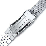 Strapcode Watch Bracelet 22mm Super Jubilee 316L Stainless Steel Watch Band, Solid Straight End, Brushed & Polished Submariner Clasp