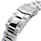 22mm Endmill 316L Stainless Steel Watch Bracelet for SEIKO Diver SKX007/009/011, Brushed & Polished Submariner Clasp