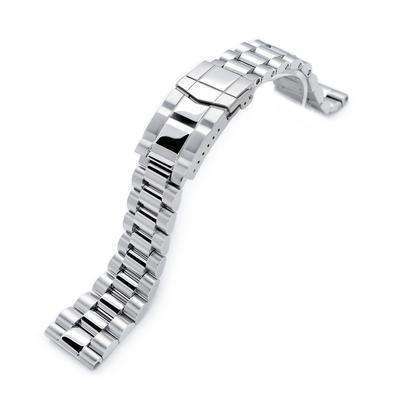 22mm Endmill 316L Stainless Steel Watch Bracelet Straight End, Brushed & Polished Submariner Clasp